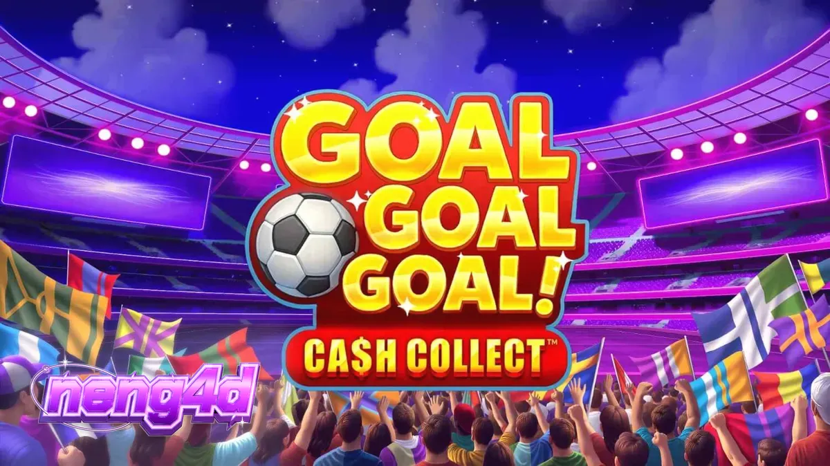 Tampilan visual slot bertema sepak bola dengan atmosfer stadion yang meriah.